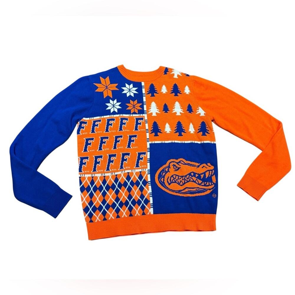 University of Florida Gators Orange/Blue Ugly Christmas Sweater Adult Size Large